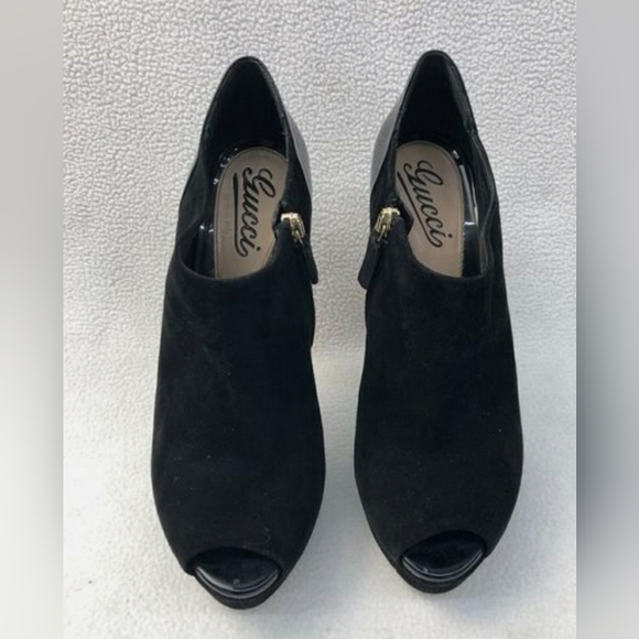 GUCCI Italy Designer Peep Toe Stiletto Heel Clog Booties Size 36.5 or 6 - Picture 3 of 10